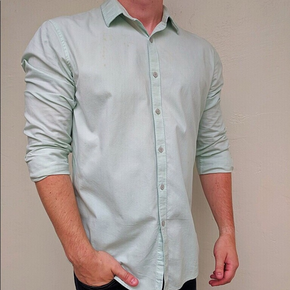 Marc Anthony Stretch Extra Slim Fit Green Shirt(L)